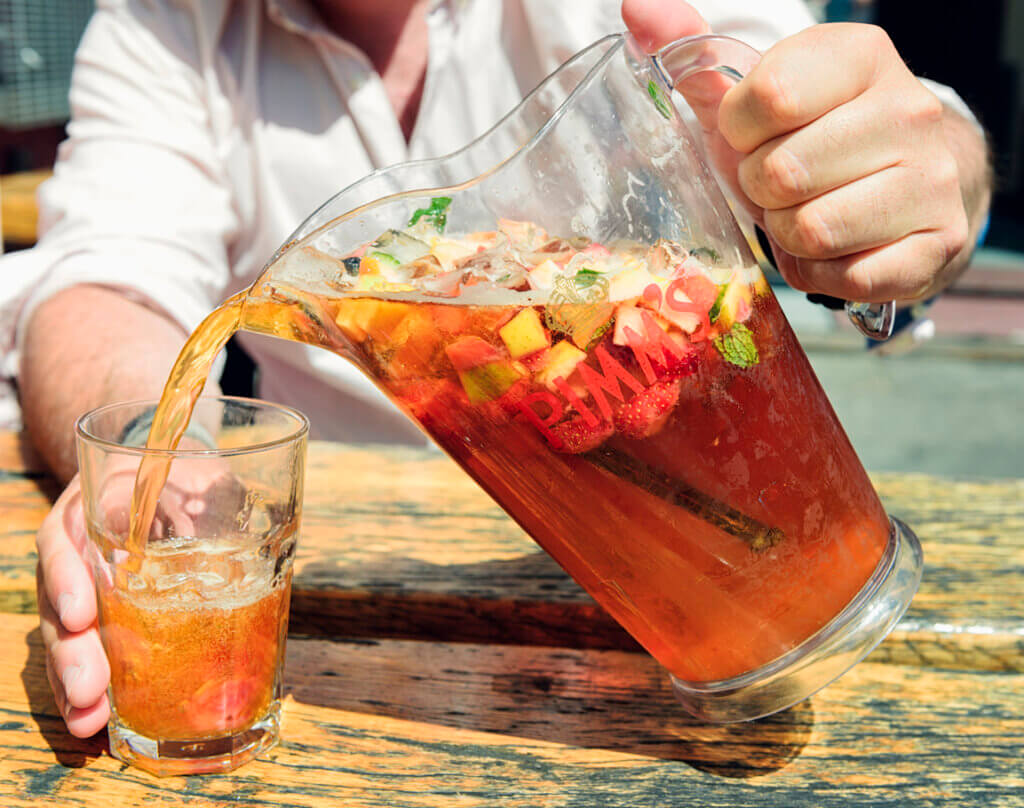 Pouring Pimm's From A Jug