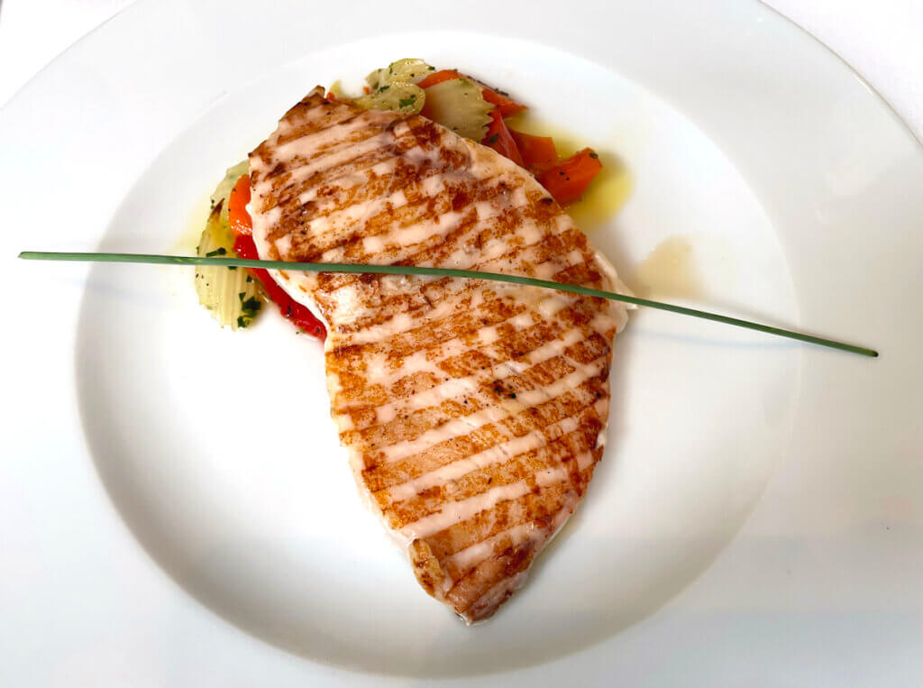 Grilled swordfish with vegetables