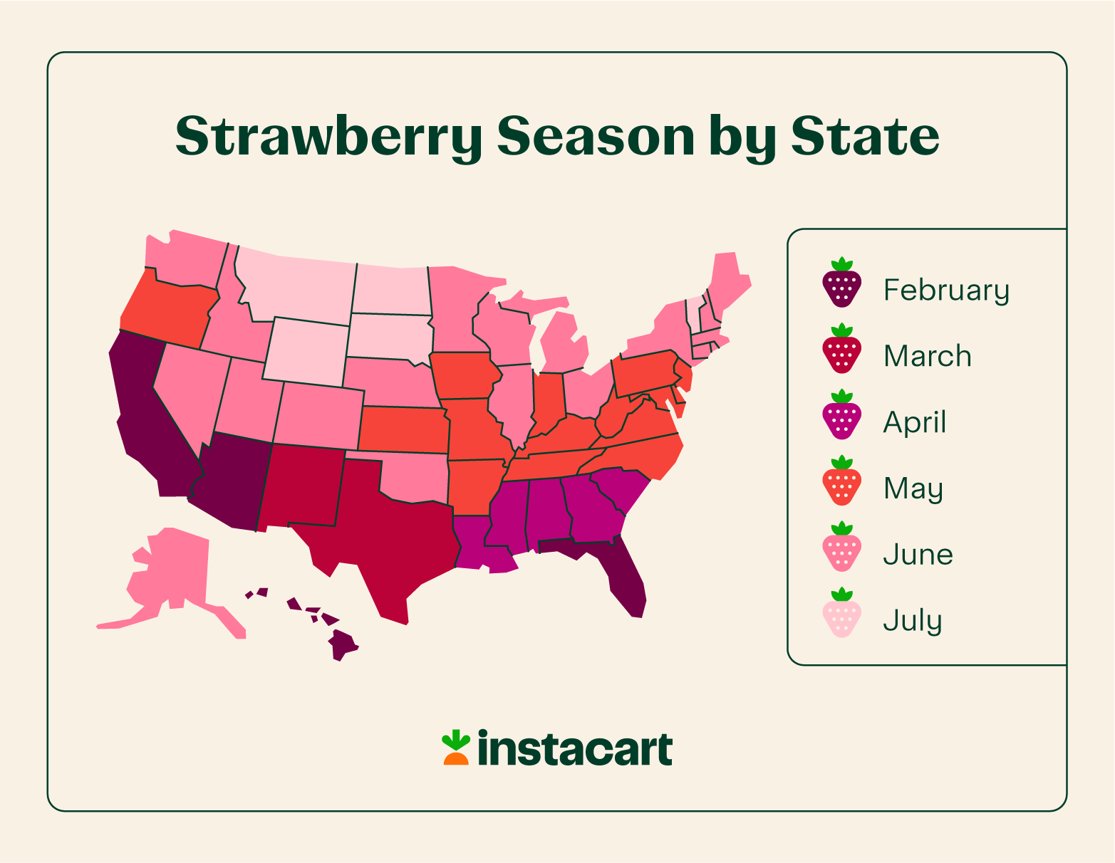 map of strawberry season by state