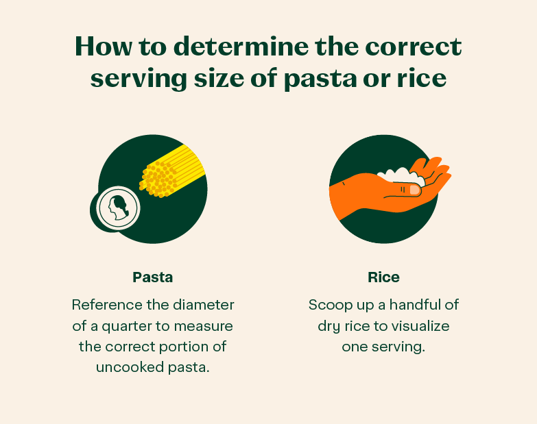 serving size of pasta and rice