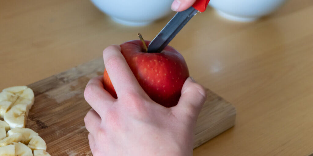 coring an apple