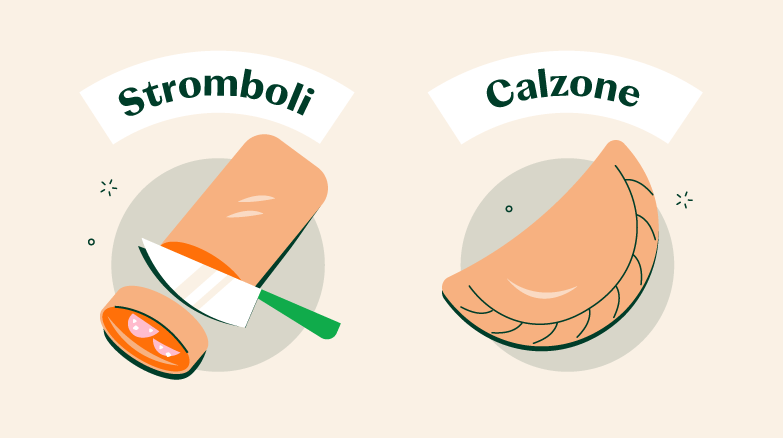 graphic of stromboli vs calzone