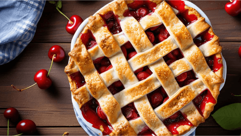 cherry pie with flaky crust