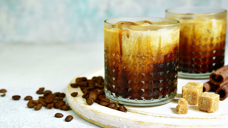 Iced coffee with coffee liqueur