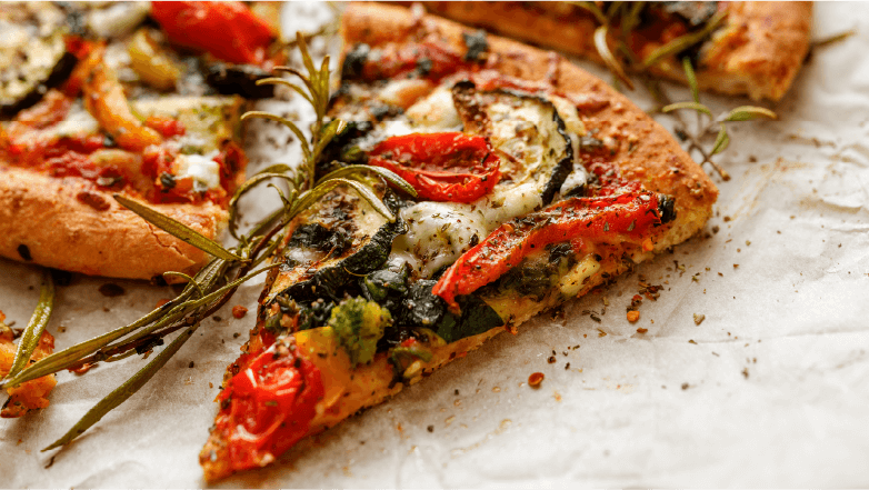 grilled pizza with seasonal veggies