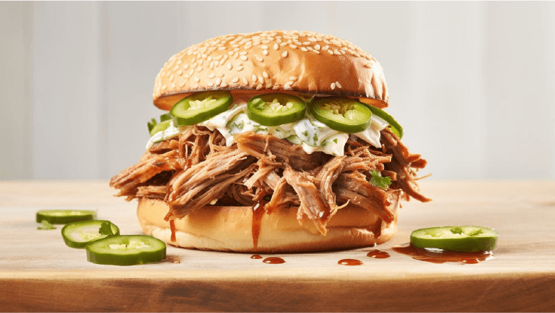 pulled pork sandwich with coleslaw 