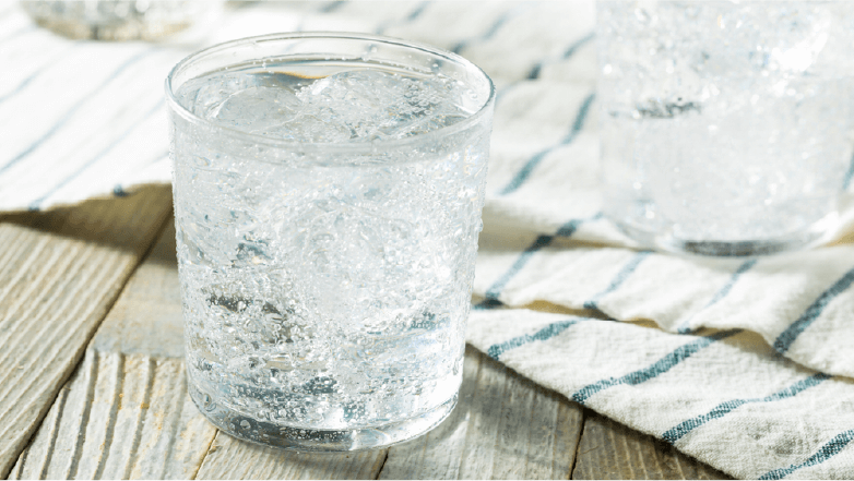 sparkline water in a short glass