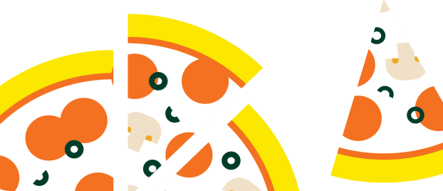 Illustration of a pizza.