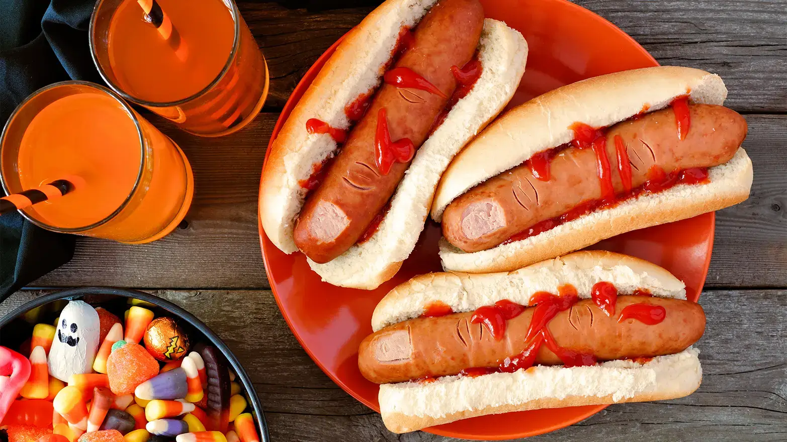 hot dogs  carved like fingers