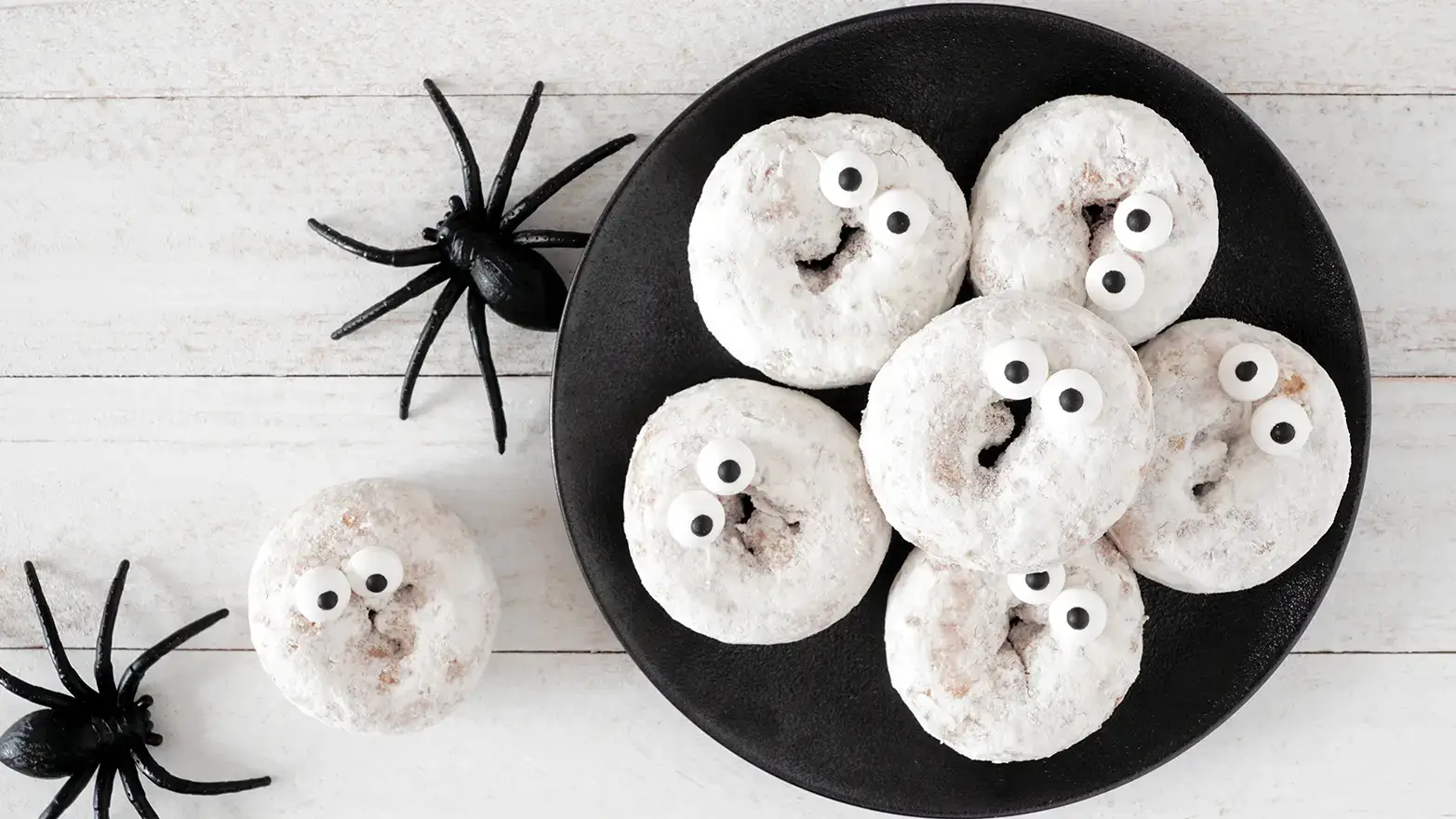 Sugar donuts with google eyes