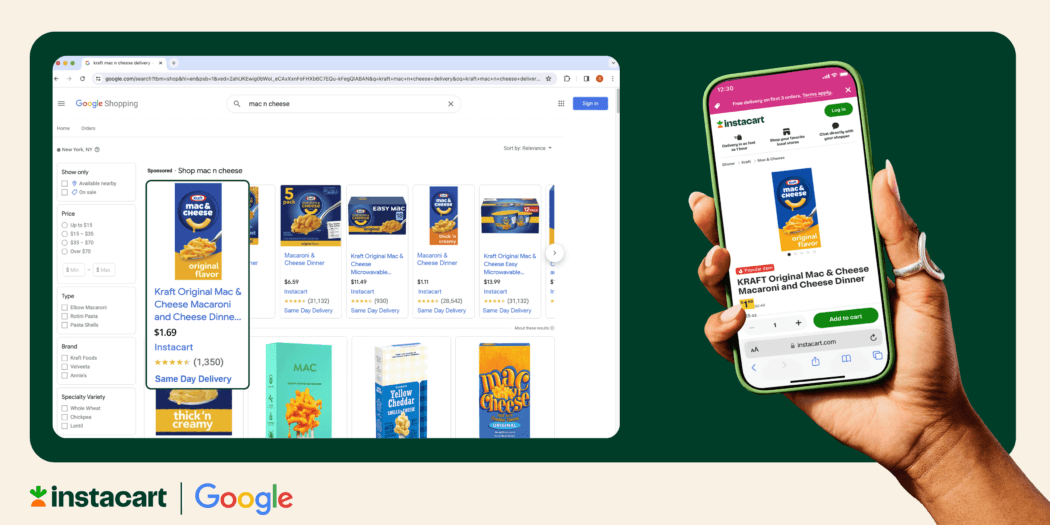 Instacart Delivers Google Shopping Ads for Its CPG Partners, Powered by Its Retail Media Data