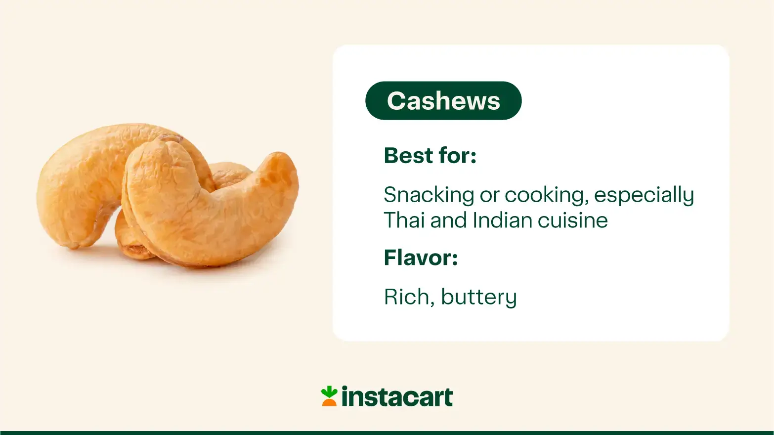 flavor profile of cashews