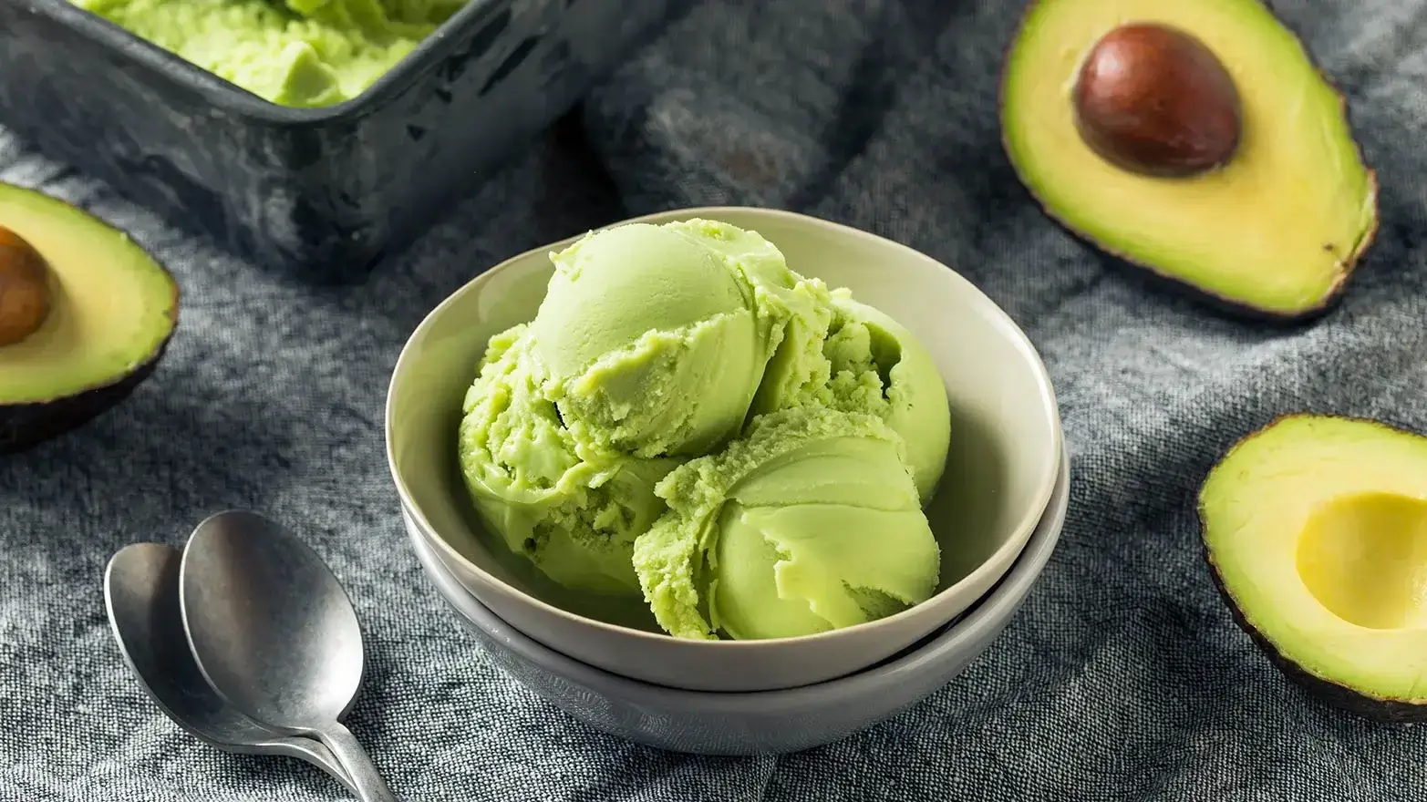 bowl of avocado ice cream