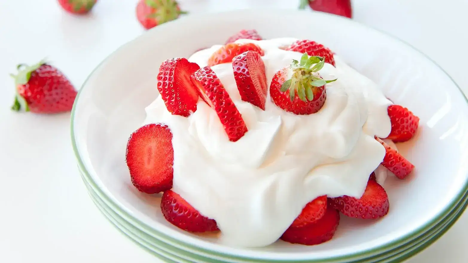 whipped cream with strawberries