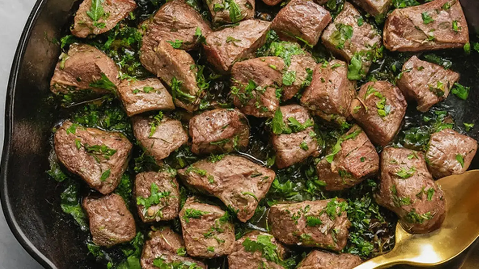 steak bites with fresh herbs