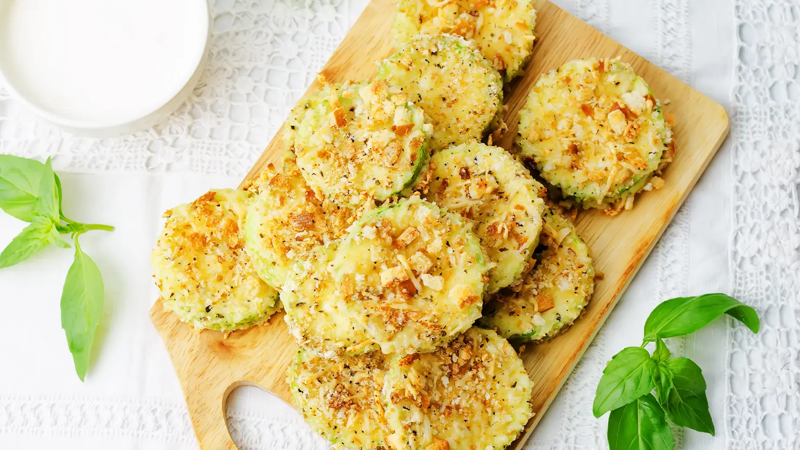 Roasted zucchini with parmesan breadcrumbs