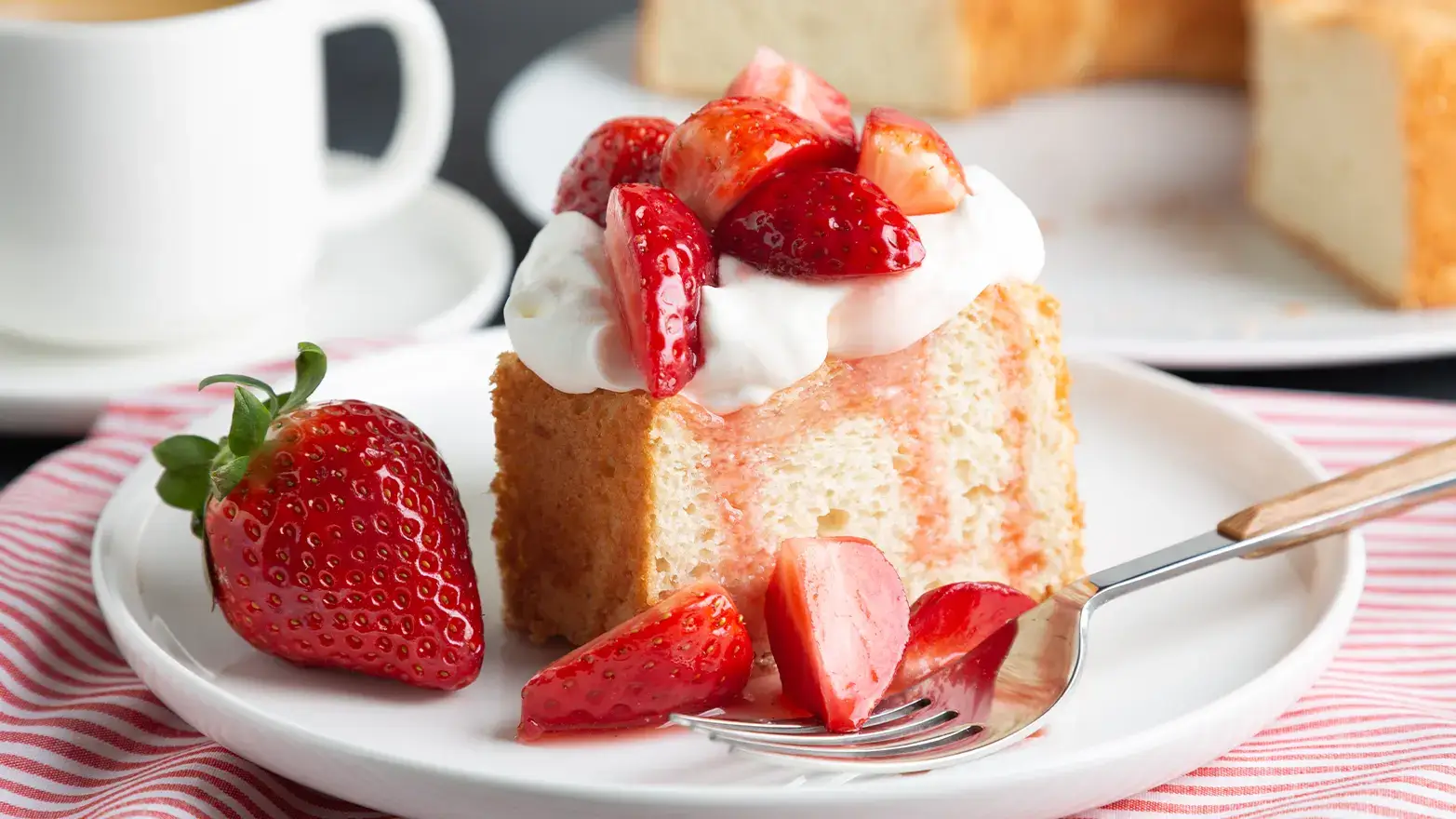 Warm strawberry shortcake for birthday dinner dessert