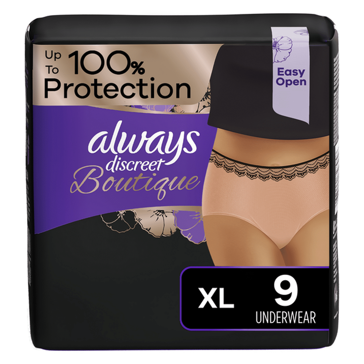 Tena Stylish Black Underwear Women Adult Diapers Size L Maximum 15