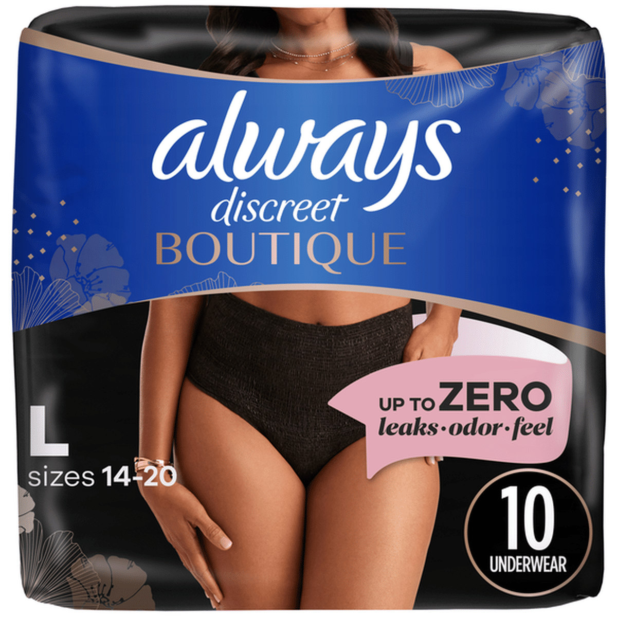 Always Discreet Adult Incontinence Underwear for Women and Postpartum  Underwear, S/M, Up to 100% Bladder Leak Protection, 19 CT