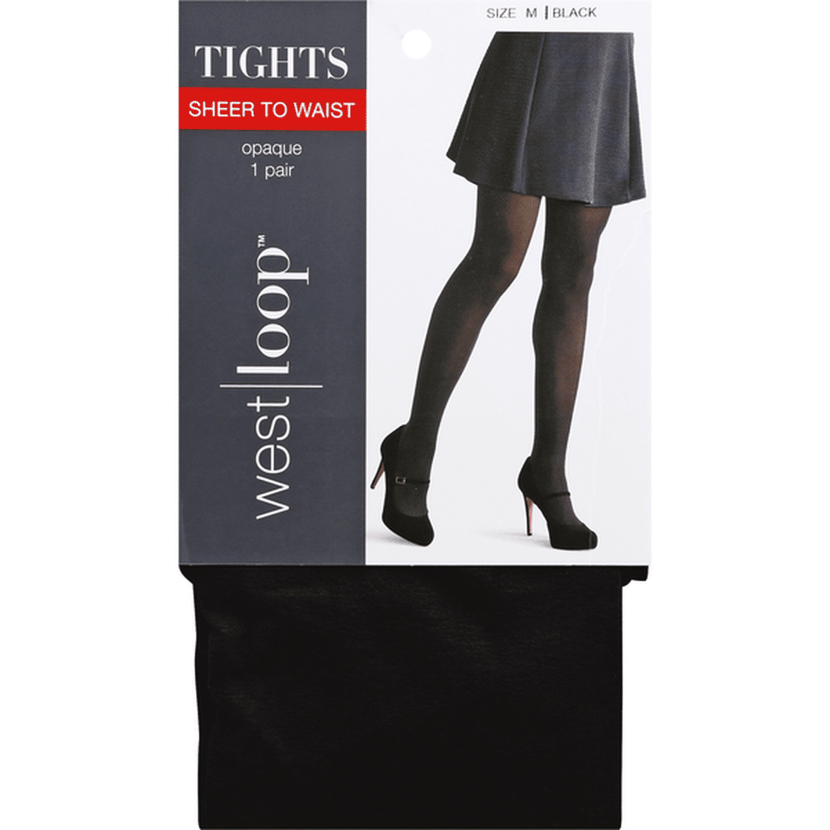 West Loop Tights, Opaque, Sheer to Waist, Size Medium, Black (1 pair)  Delivery or Pickup Near Me - Instacart