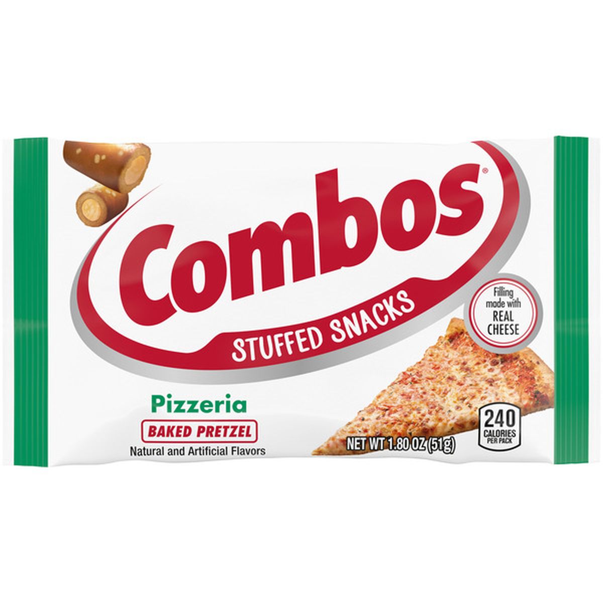 COMBOS Stuffed Snacks Pizzeria Baked Pretzel Snacks (1.8 oz