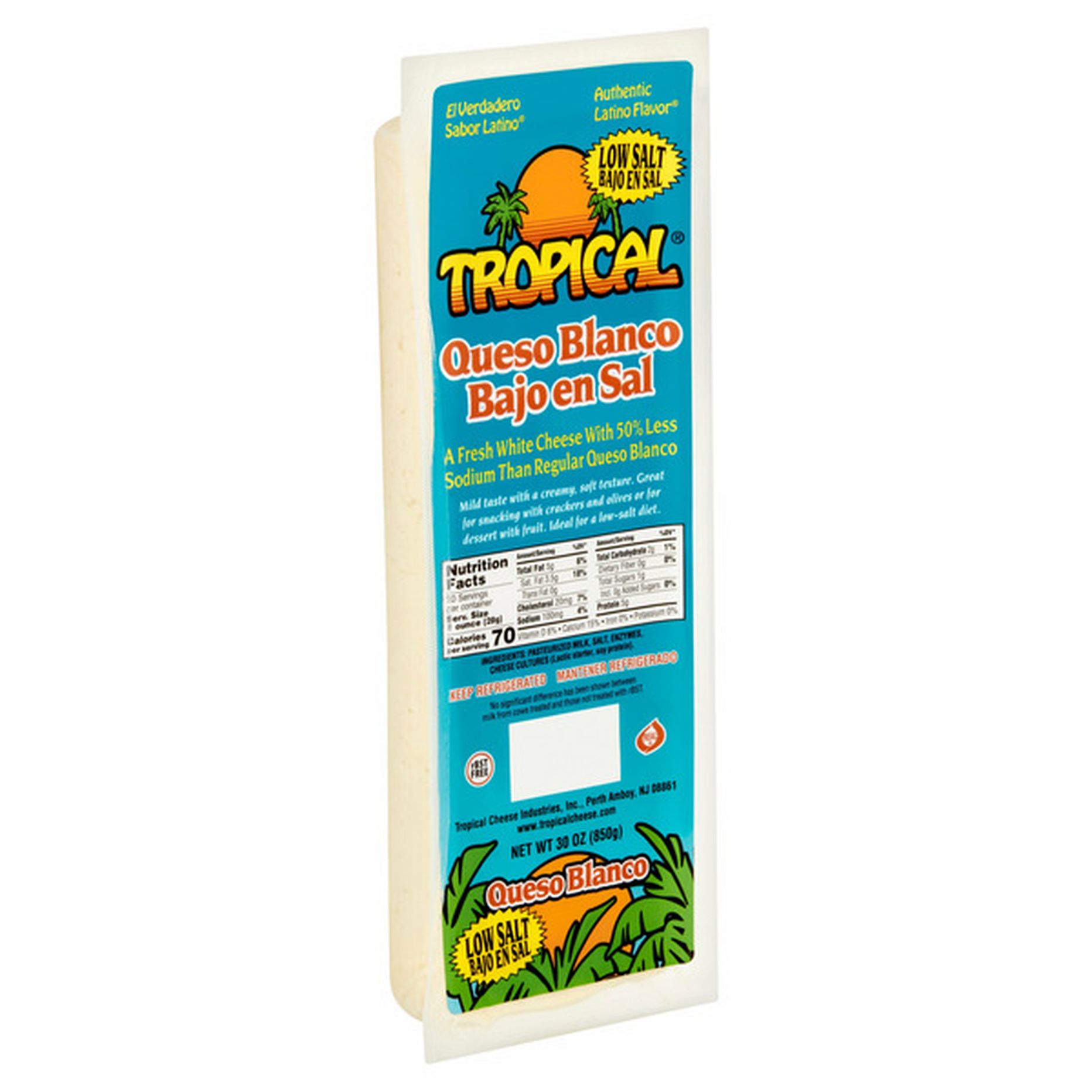 Tropical Queso Blanco Low Salt Fresh White Cheese (30 oz) Delivery or ...