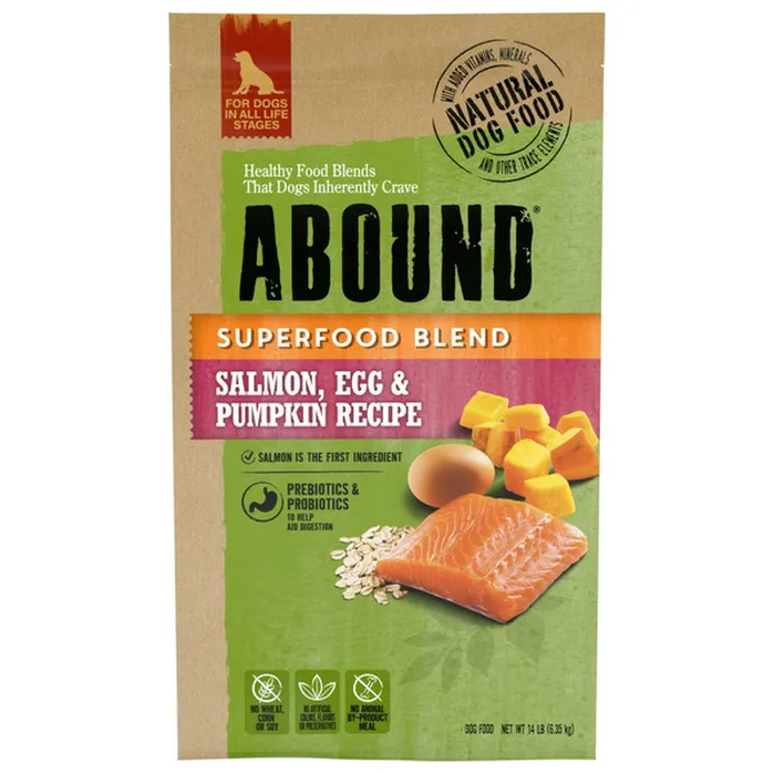Abound Superfood Blend Natural Adult Dog Dry Food, Salmon, Egg & Pumpkin Recipe